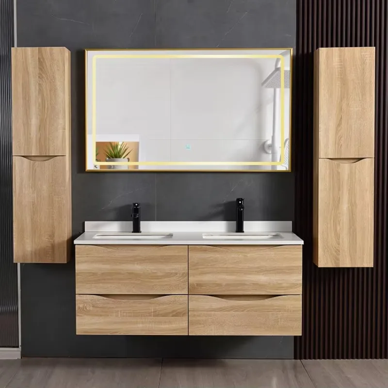 

Заводская розетка, двойная раковина, шкаф для ванной комнаты с хорошим качеством продукта, зеркальные шкафы для туалетного столика для ванной комнаты и боковой шкаф