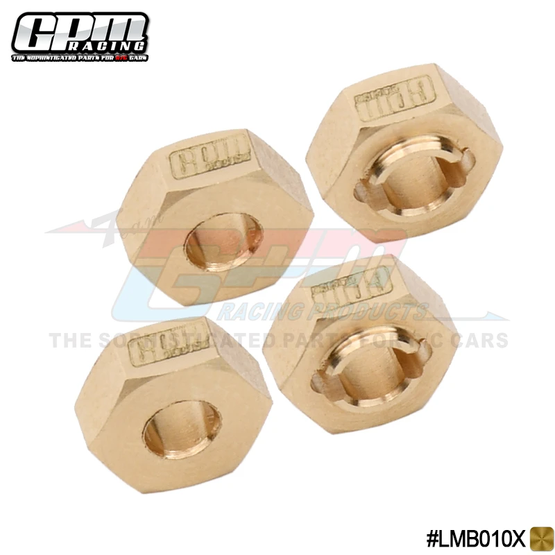 GPM Brass Wheel Hexes For LOSI 1/24 Micro-B Buggy LOS00007