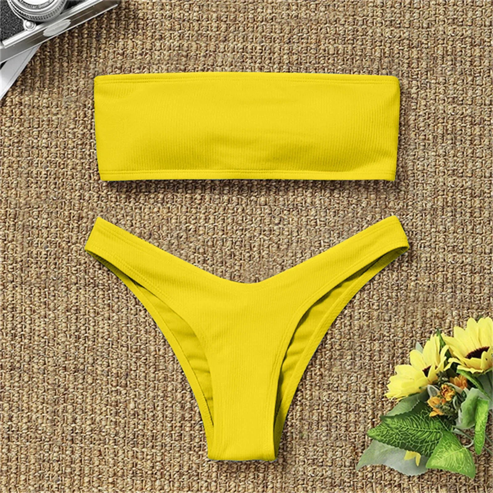 Two Piece Swimsuit Women Sexy Bikini Set Ruffle High Waisted Swimwear Women's Bikini High Waisted Tummy Control New Bathing Suit