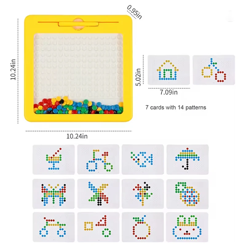 Magnetic Drawing Board ของเล่นเด็ก Montessori การศึกษา Sensory ของเล่นแม่เหล็ก Doodle Board Dot ลูกปัดเดินทางของเล่นของขวัญ