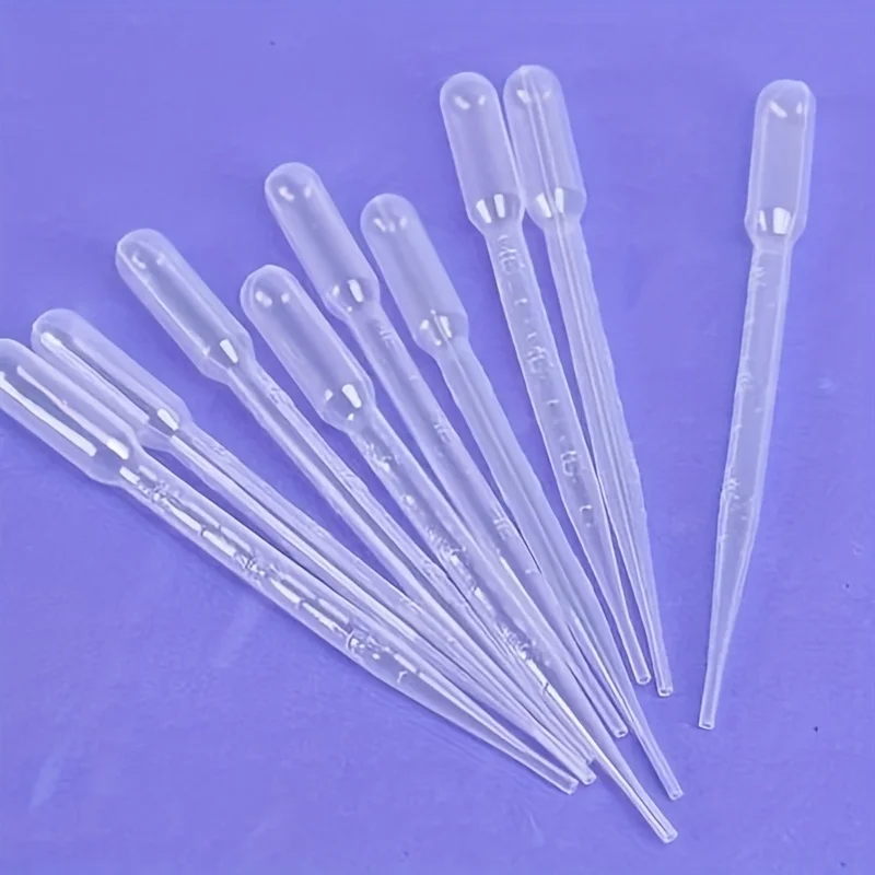 50Transparent plastic graduated dropper set，For essential oils、Precision measuring and transferring tools for laboratory supplie