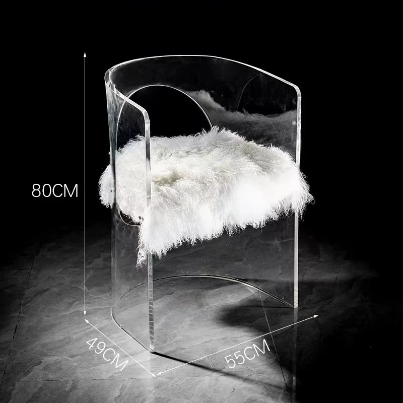 eq-High-Transparency Acrylic Chair with Modern Design for Bedroom Living Room Home Office Hotel Use Solid Wood Legs%