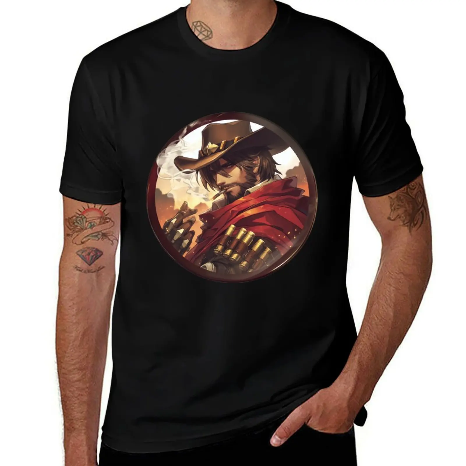 High Noon Token T-Shirt Active Sports Short Sleeve Cotton Shirt T-Shirt