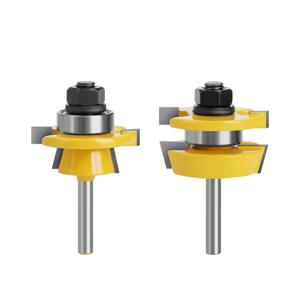 2 pcs 6mm Wood Milling Cutter Tools Shank Carpentry Machine Woodworking Routing Set Milling Head Profile Cutter Para Madera