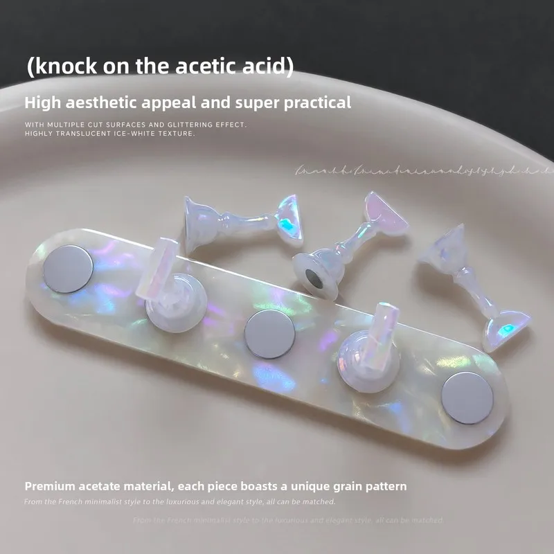 New Acetate Nail Art Practice Holder Base Aurora Iridescent Strong Magnetic Chess Piece Stand for Press On Nails Display Rack