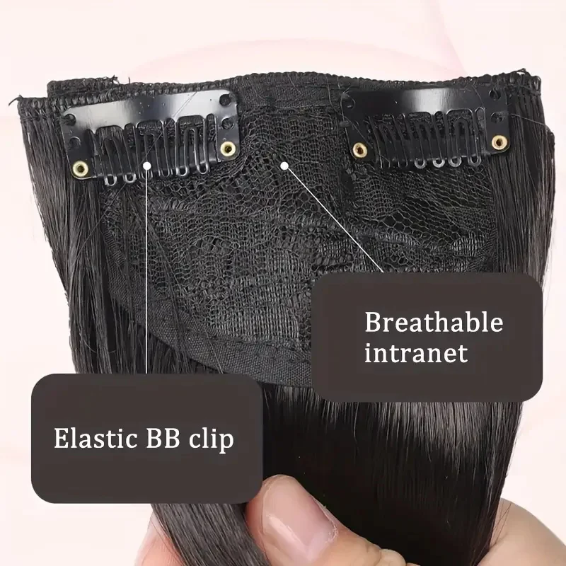 10cm/20cm/30cm Synthetic Short Straight Pad Invisible Hair Extension Lining of Hair Top Side Cover Hairpiece for Women