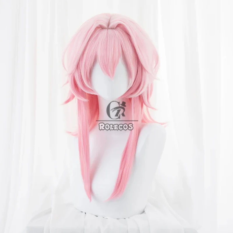 ROLECOS Synthetisch Haar Spel Honkai: Star Rail 7 Maart Cosplay Pruiken 7 Maart Halloween 43 cm Gemengde Roze Pruik Synthetisch haar