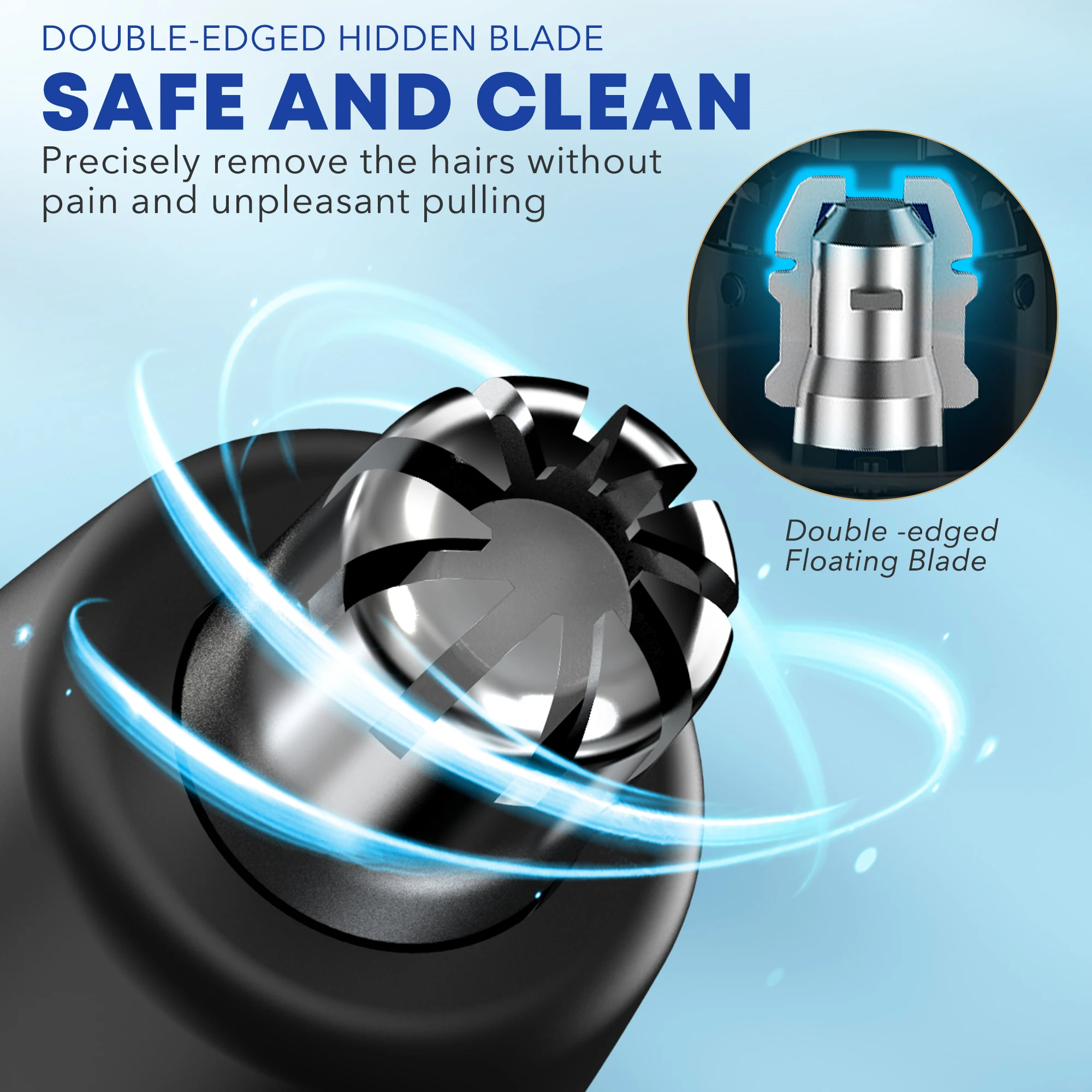 Sejoy 2-in-1 Nose and Ear Trimmer Groomer Kit Cordless Rechargeable Washable Painless Gentle Hair Removal Shaver Tool