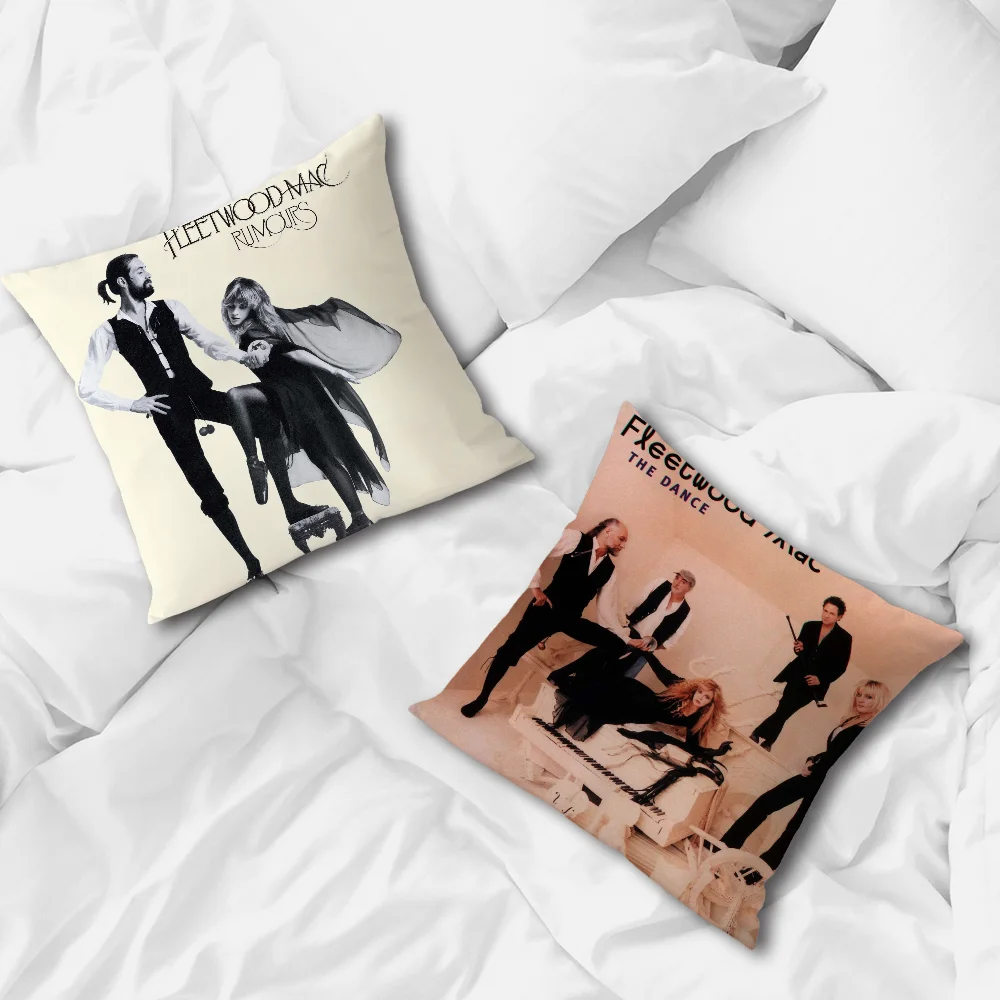 Rock Band Fleetwood Mac  Pillow Case For Sofa Bedroom Living Room Office Bedside Table Backrest Cushion Printing Square