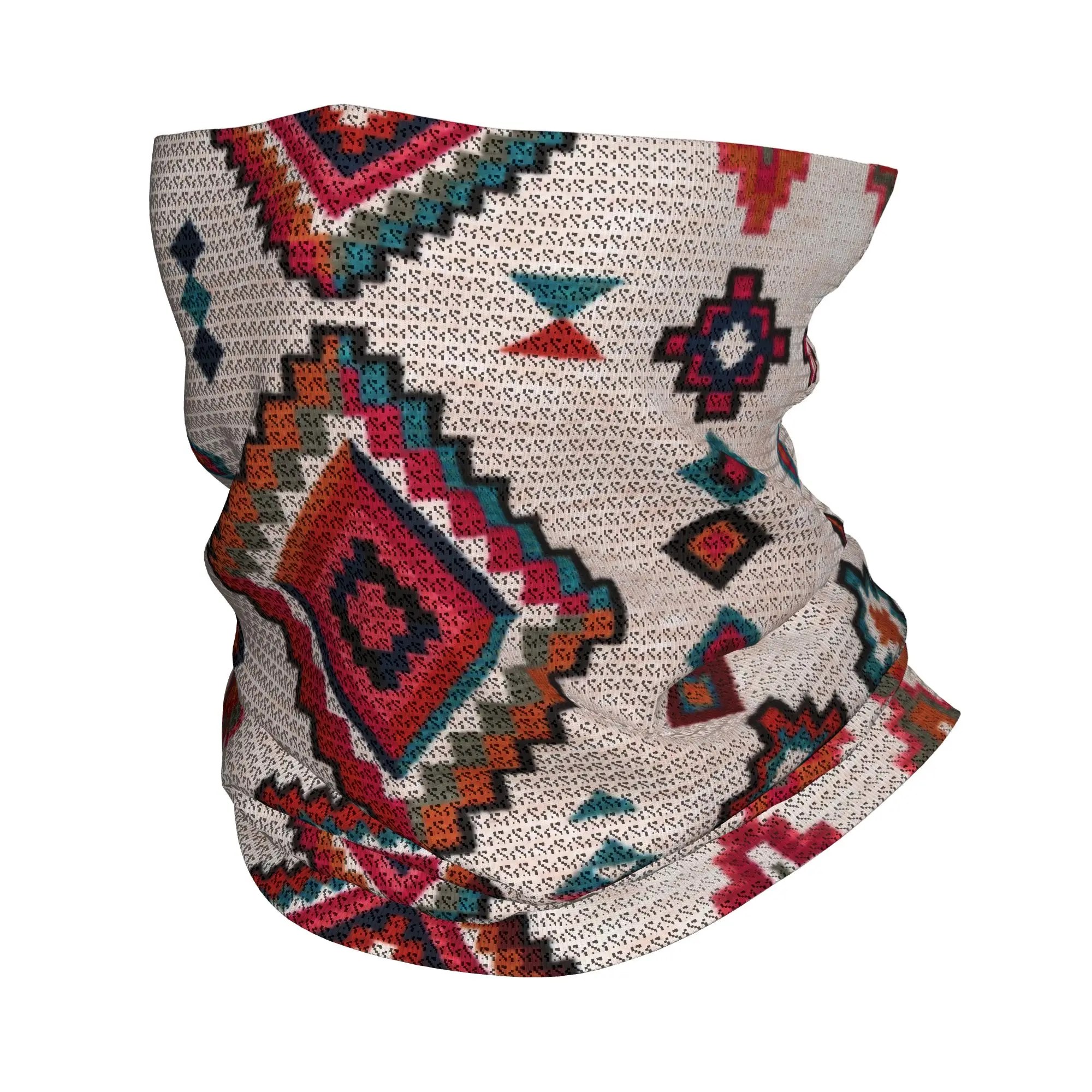 

Custom Oriental Traditional Farmhouse Vintage Bohemian Style Bandana Neck Gaiter for Ski Cycling Wrap Scarf Boho Headband Warmer