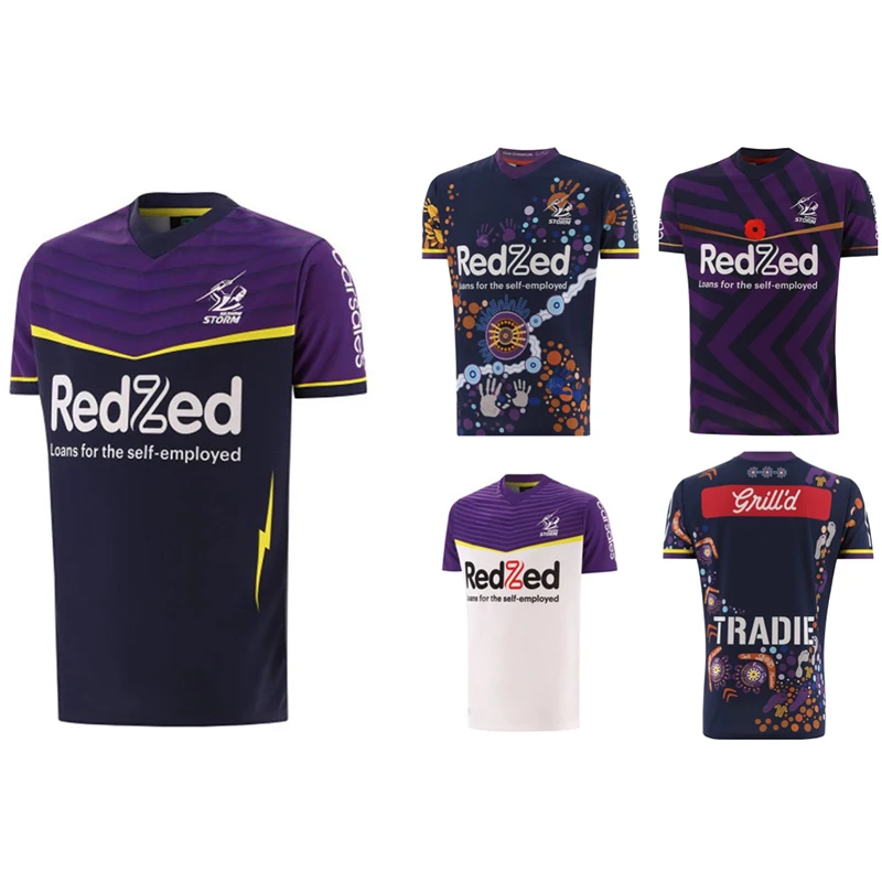 Camiseta de entrenamiento Storm Home and Away, Anzac, tradicional, Rugby, nombre y número personalizados, 2024