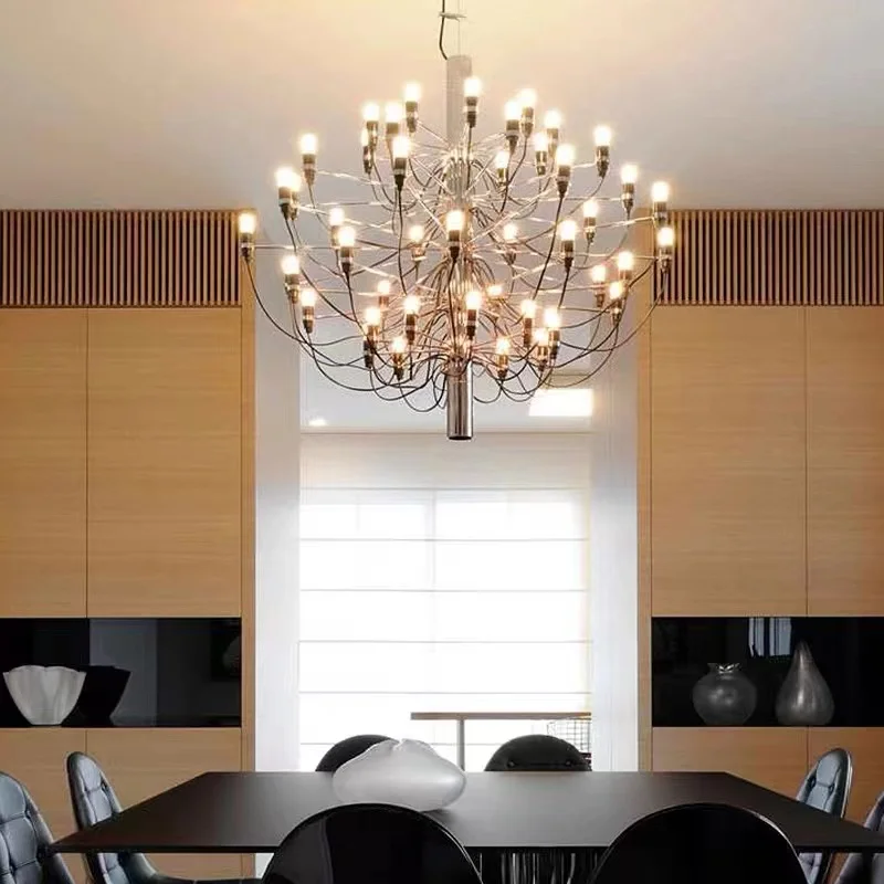 

Modern minimalist and fashionable high-end villas with hanging lights in staircases guest restaurants and restaurants