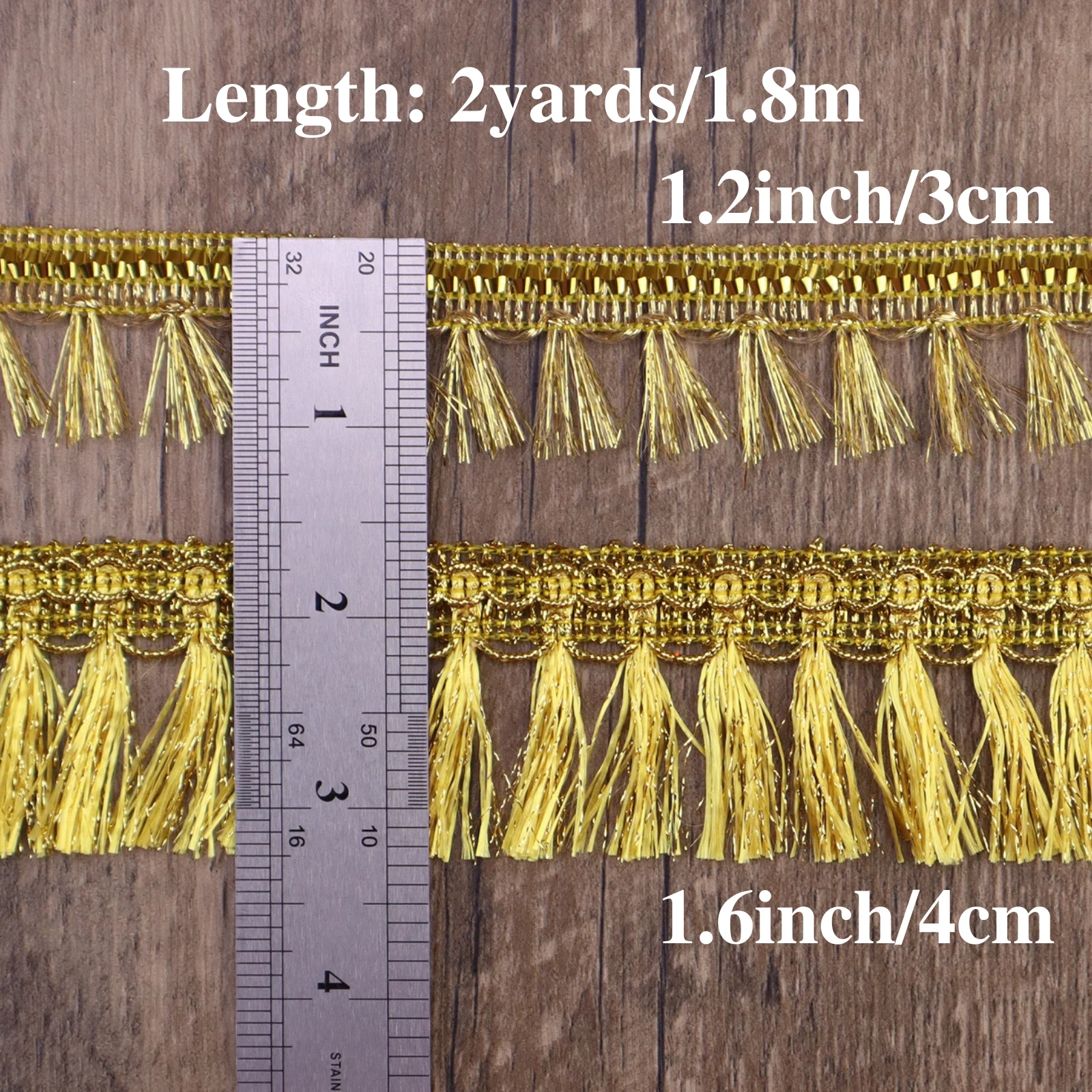 1 Yard Golden Fringe Trim nappa Trim Chainette Fringe cucito pizzo Trim per artigianato vestiti tenda