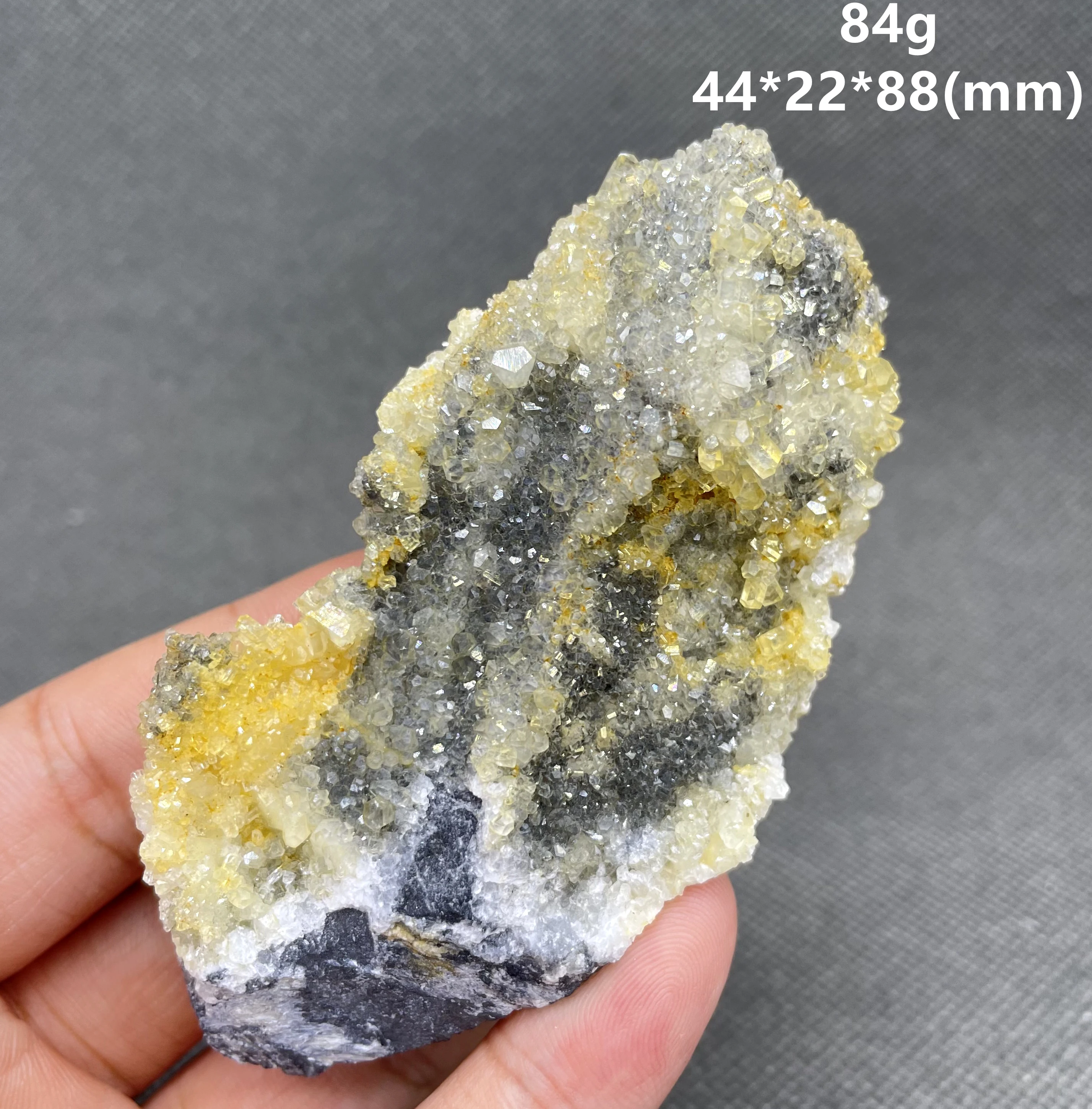 Natural Hexahedral column calcite mineral specimen + healing quartz crystals and stones rock gemstone - view 5