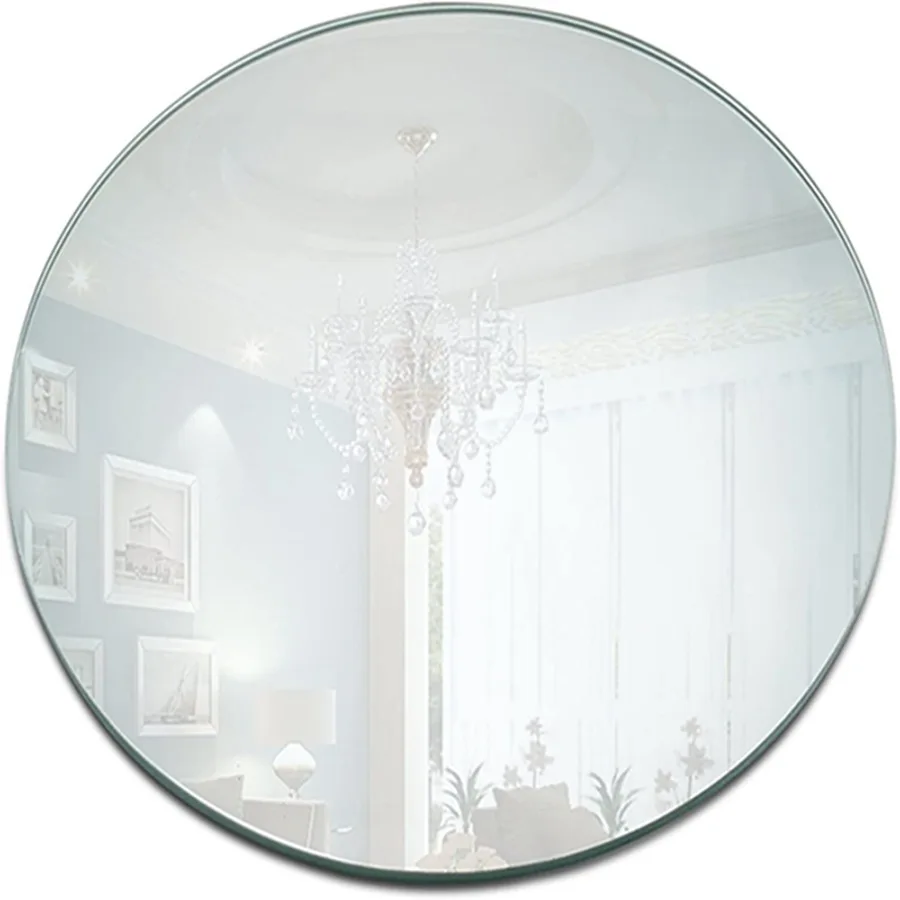 

Acrylic Mirror Round Tray Decorative Table Centerpiece For Wedding Party Home Use Mirror Serving Tray For Jewelry Candles