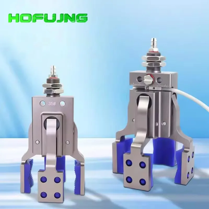 Mini Pneumatic 4 Jaw Gripper Cylinder with Magnetic Sensor Switch Robot Arm Clamp for Industrial Automation