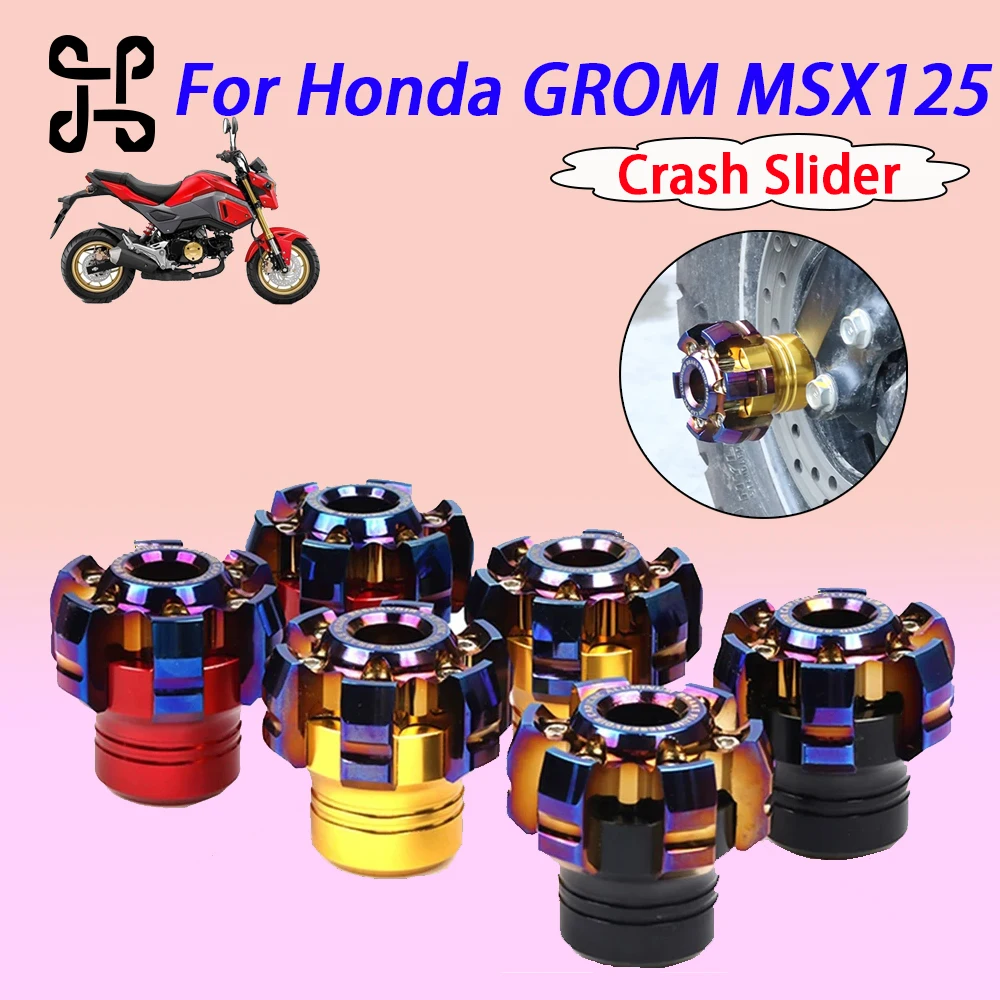 

For Honda GROM MSX125 SF 125 2014 - 2024 Motorcycle Front Rear Wheel Axle Crash Slider Protector Durable CNC Fit Accessories