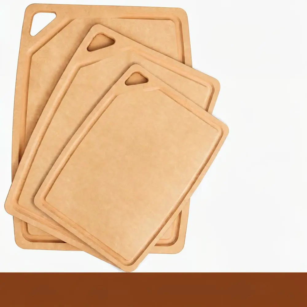 Double Sided Pine Fiber Cutting Board For Kitchen Countertop Durable Non Slip Chopping Block Mold Proof Food Utility
