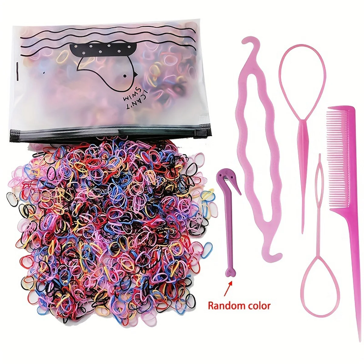 1505pcs Small Candy Color Rubber Band Hair Tie Cute Hair Band Disposable Hair Cord Girls Hair Accessories for Children