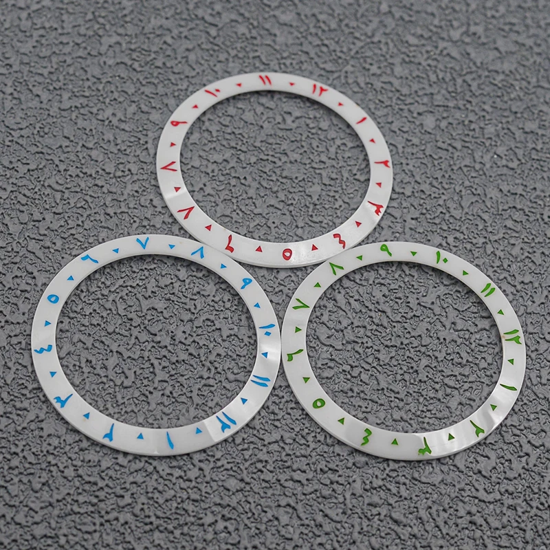 38 مللي متر الأبيض السيراميك الحلال النص ساعة الحافة إدراج حلقة القطر الداخلي 30.5 مللي متر يناسب SKX007 الغوص ساعة استبدال جزء