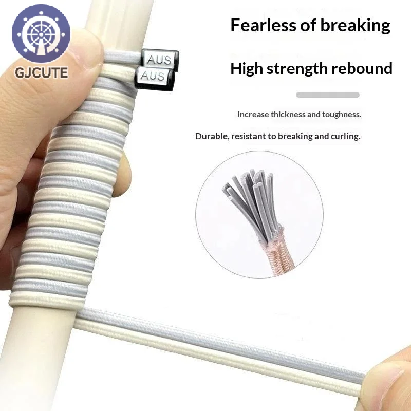Elastic Lazy Shoelaces Thickened Round Quick Fit One Size Universal Sneaker Accessories For Adults Kids