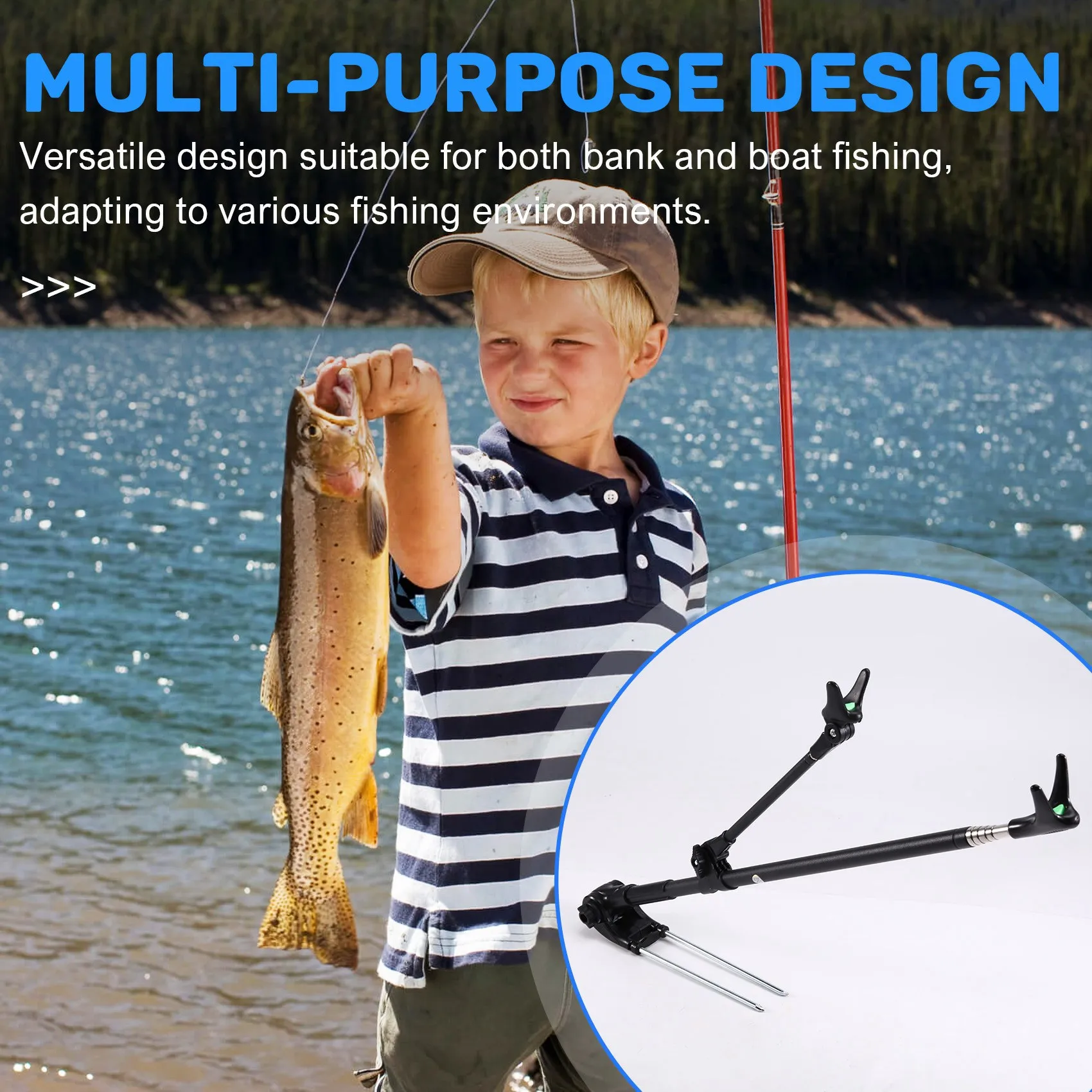 

[НОВИНКА! ABKG] Держатель для удочки 2,4 м, утолщенный телескопический кронштейн двойного назначения, опора для крепления удочки