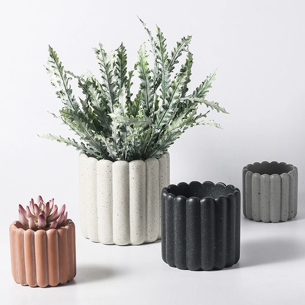 Cement Pot Silicone Mold Concrete Pot Mold for planting pot Cookie fence Design Simple European Pot molds silicone