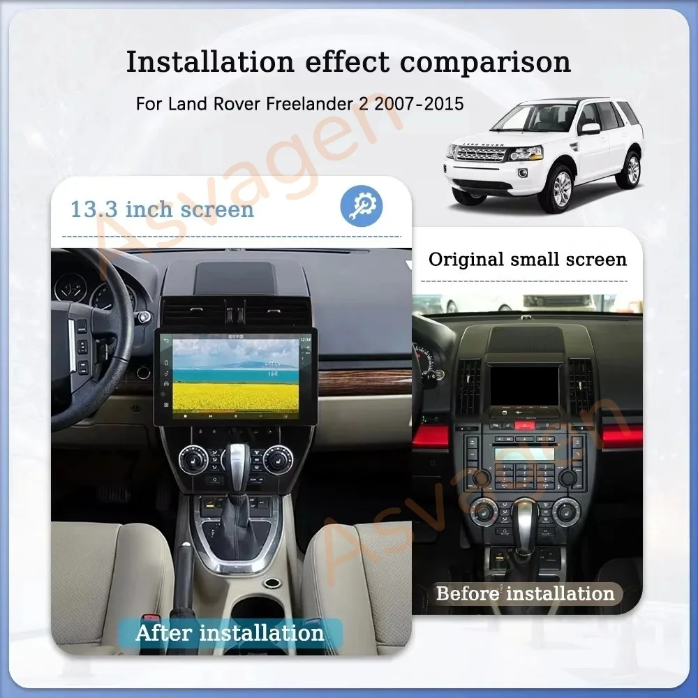 13.3 Inch 8+128G Car Radio For Land Rover Freelander 2 2009-2015 Android 13 Car Multimedia Player GPS BT Auto Navigation Carplay