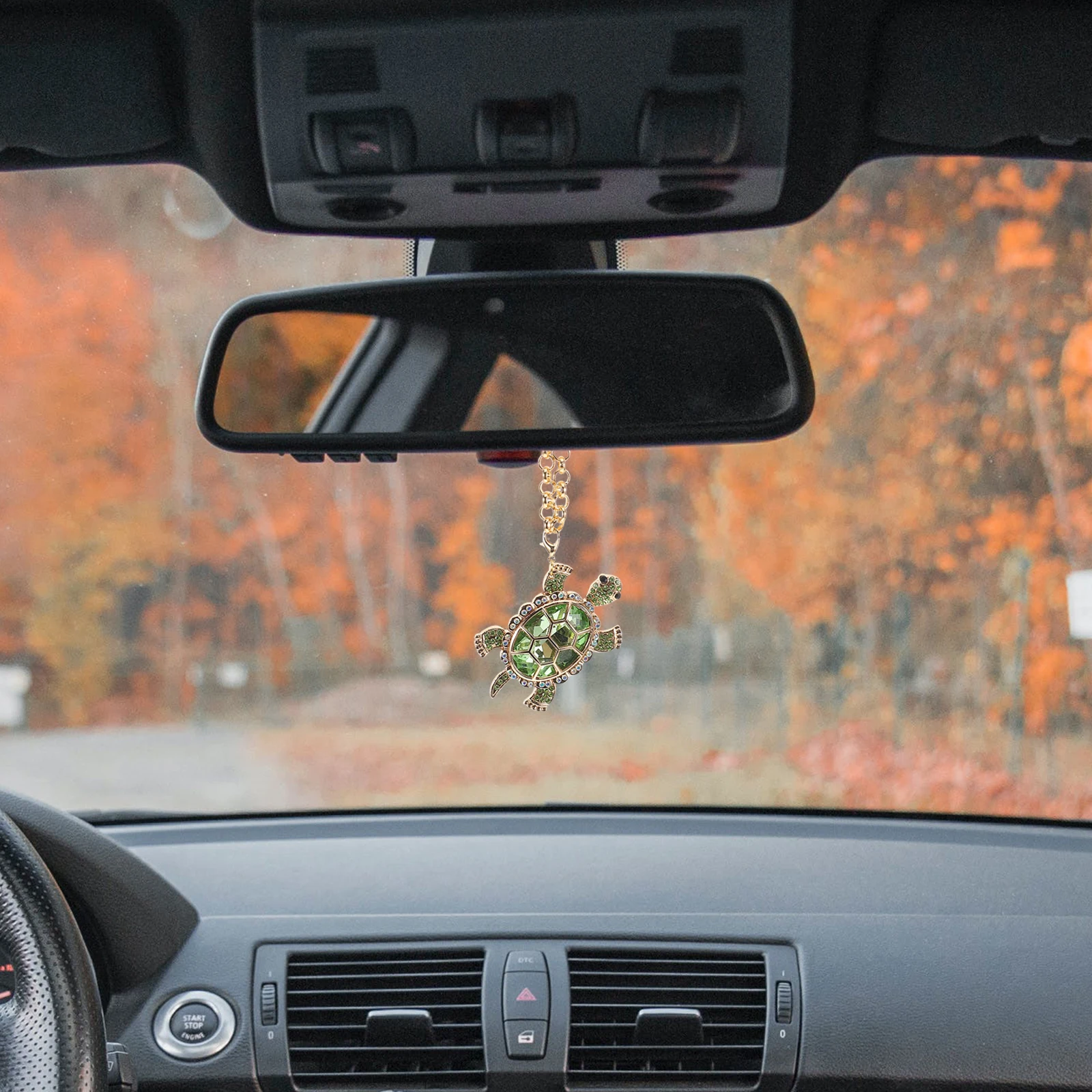 

Sparkling Turtle Rearview Mirror Pendant Cute Hanging Car Ornament Lucky Charm Decorative Auto Interior Accessory for Women
