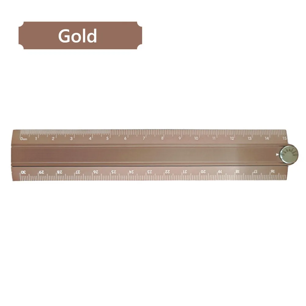 30cm Folding Ruler Drawing Measuirng Tool Aluminum Alloy Stationery Ruler Multifunctional Straight Ruler School Office Supplies