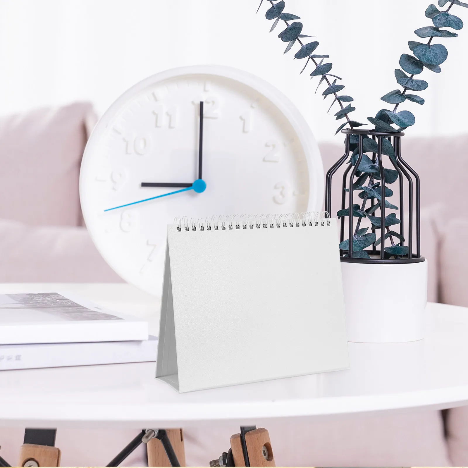 8Pcs Desk Calendar Rack Triangular Folding Stand Paper Base for DIY Refillable Flip Calendar Display Tabletop Craft
