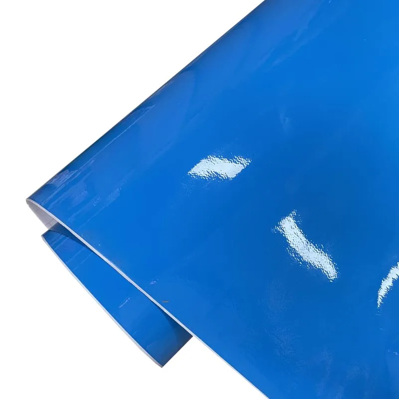 Premium Glossy Smurf Blue Vinyl Car Wrap Film Roll Self Adhesive Decal Air Release Bubble Free