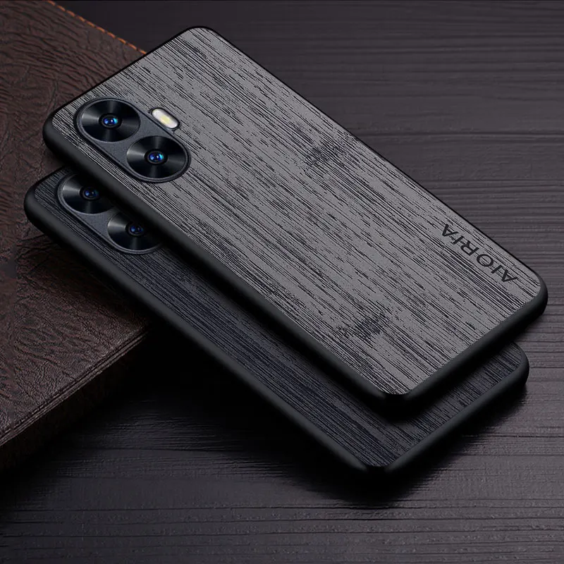 Fall für Realme C55 C35 C33 C31 C30 4G 5G Funda Bambus Holz Muster Leder Telefon Abdeckung Luxus Coque für Realme C55 Fall Capa