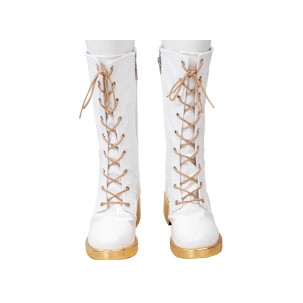 White Golden Color PU Leather Halloween Boots (Ship within 10