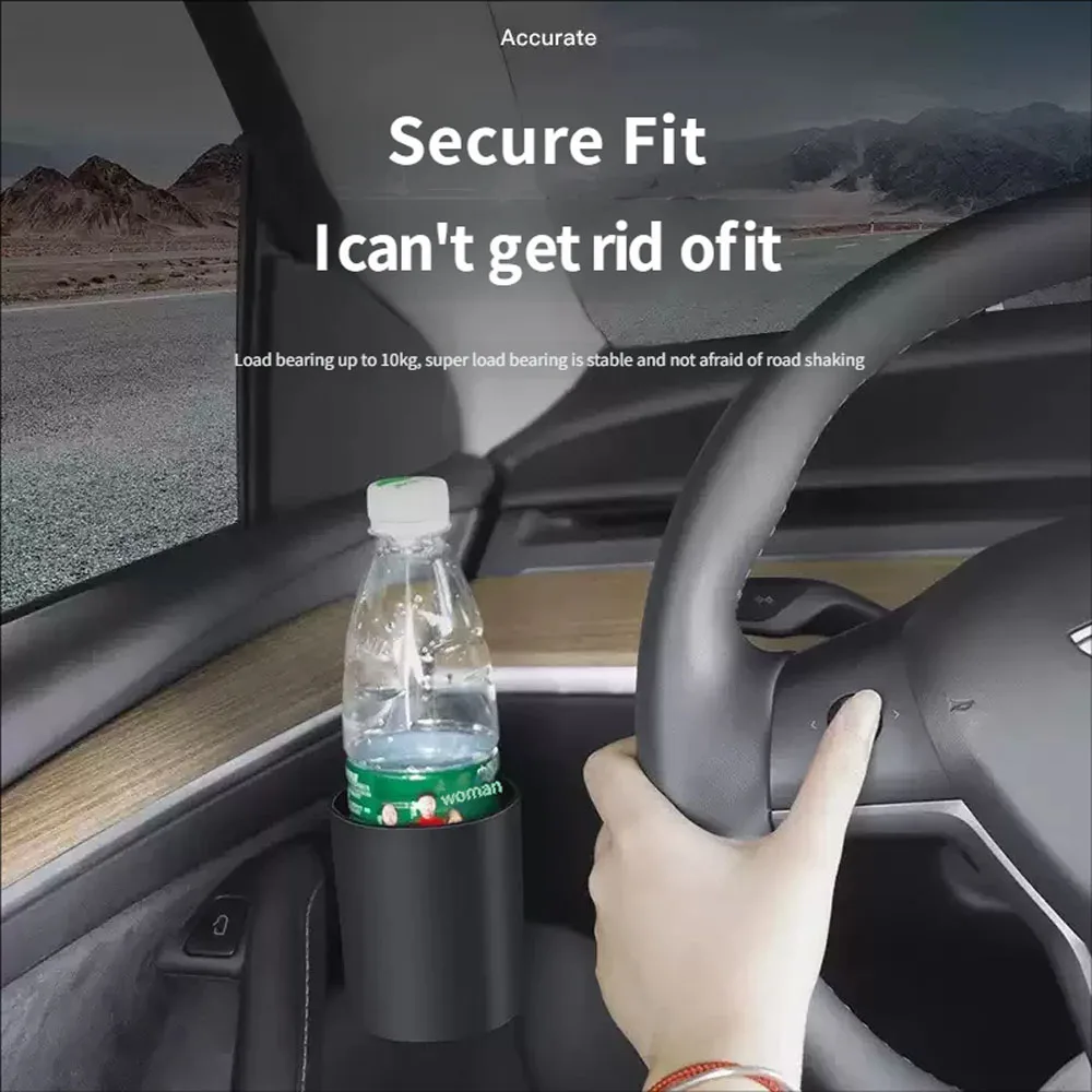 For Tesla Model 3-Y-YL-Refresh Car Door Cup Holder Cup Storage Box Rack Door Mount Drink Rank Water Bottle Stand Auto Accessorie