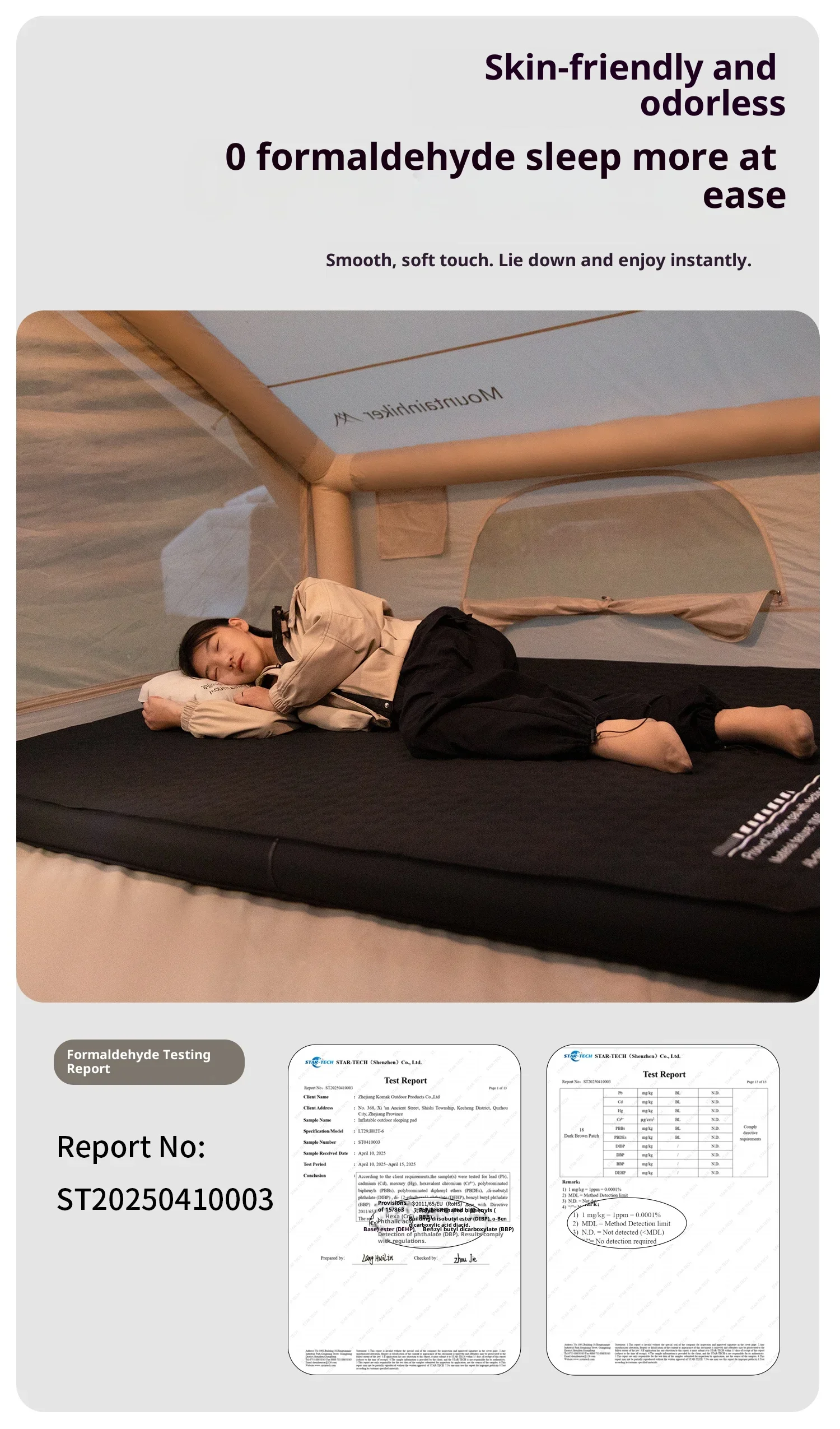 Neue, verdickte Schaumstoffmatte, tragbare Outdoor-Matratze, mit integrierter Luftpumpe zum Aufblasen und Ablassen von Luft, selbstaufblasende Matratze – Detail 7