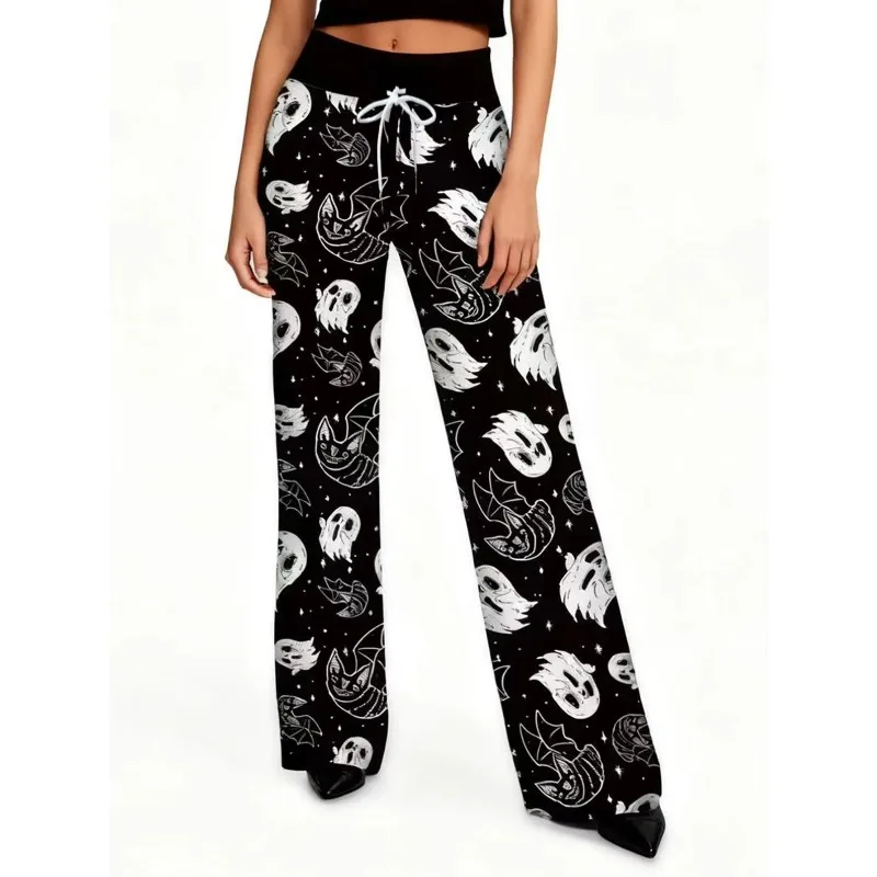 

Spring, Autumn, Winter Women's New Halloween Ghost 3D Printed Pattern Pants Loose Breathable Trendy Street Pants