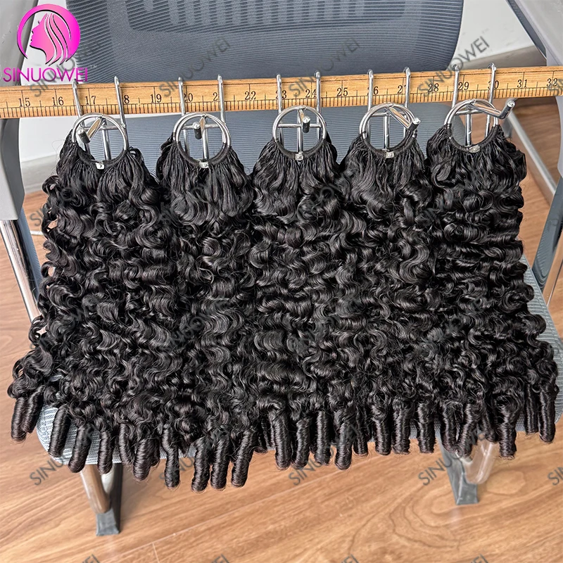 15A Burmese Curly Crochet Hair Natural Black Machine Made Feather Soft Curly Hair Bundles Feather Crochet Hair Extension