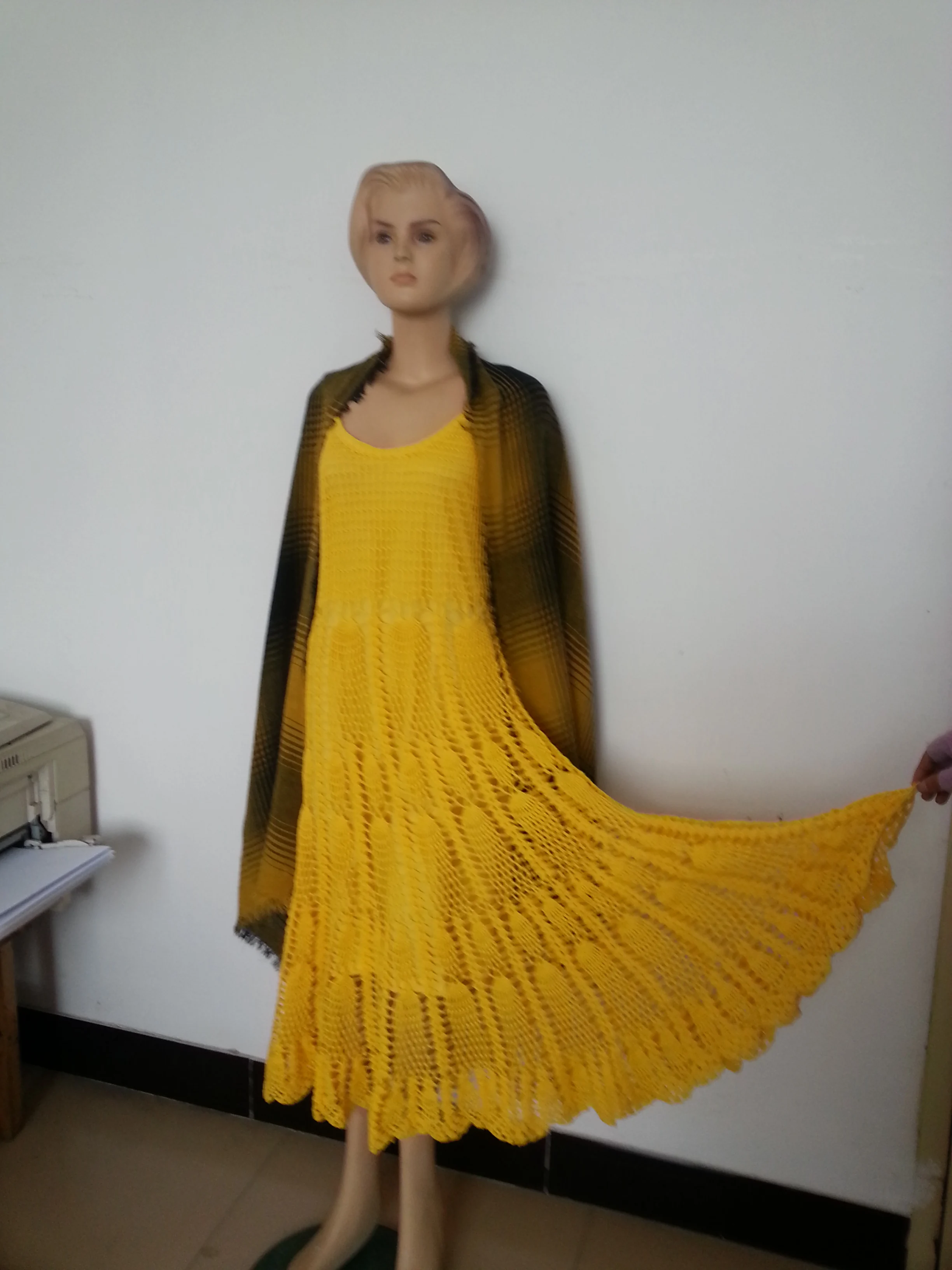 Hand-Knit Rib Pattern Pullover para Mulheres, Camisola Quadriculada, Color Block, Patchwork, Colorido Crochet Shrug, Personalizado, EUA Design