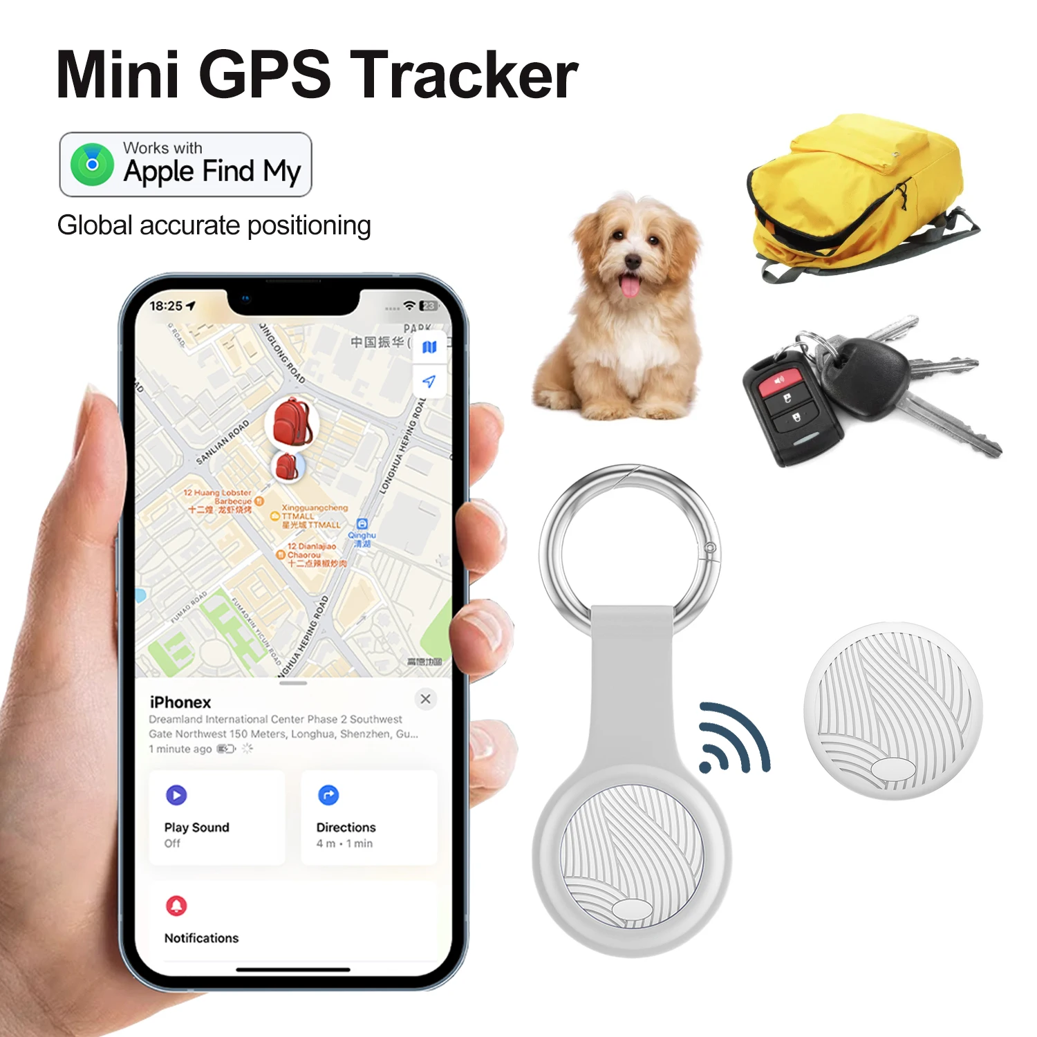 

Смарт-тег GPS-трекер для поиска моего приложения, собак, домашних животных, устройство сигнализации с защитой от потери, Bluetooth, детская сумка, кошелек, ключ, поиск автомобильных предметов, локатор