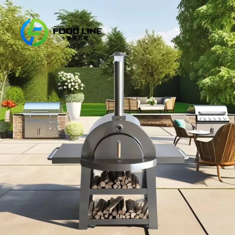 Premium Dual-Fuel Pizza Oven Modern Stainless Steel Design for Home Steak Nights Camping Outdoor Gatherings Wood Charcoal