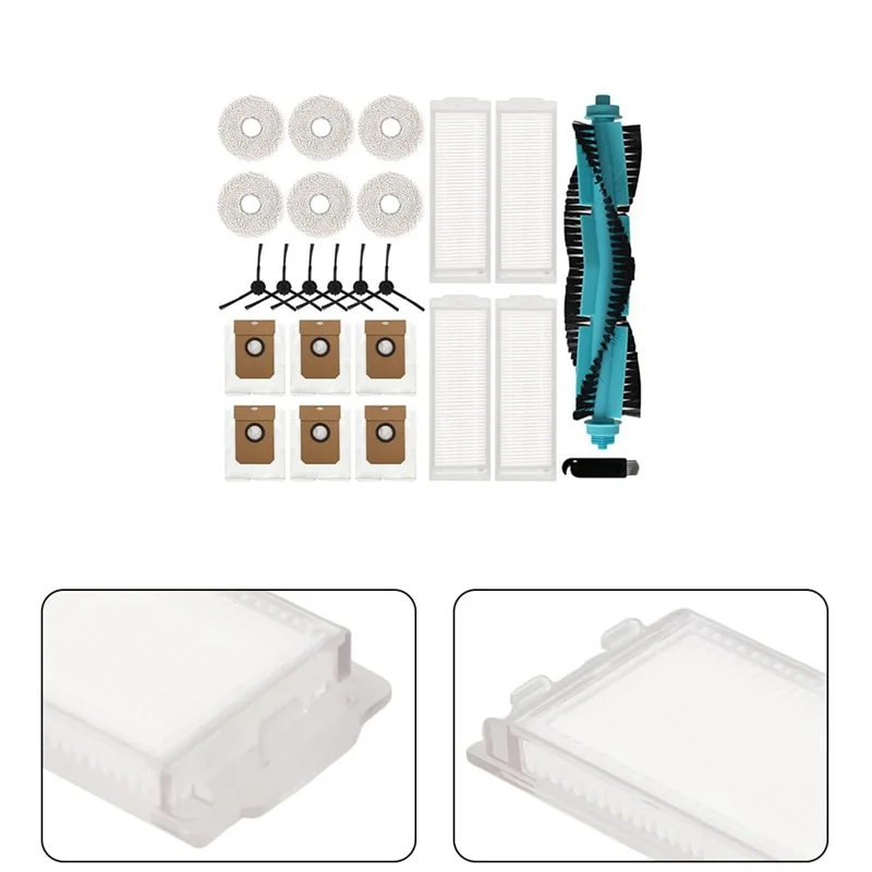 A83G-Roller Brush,Filters,Mop Cloths As Shown Plastic Compatible For Cecotec Conga 11090 Robot Vacuum Cleaners
