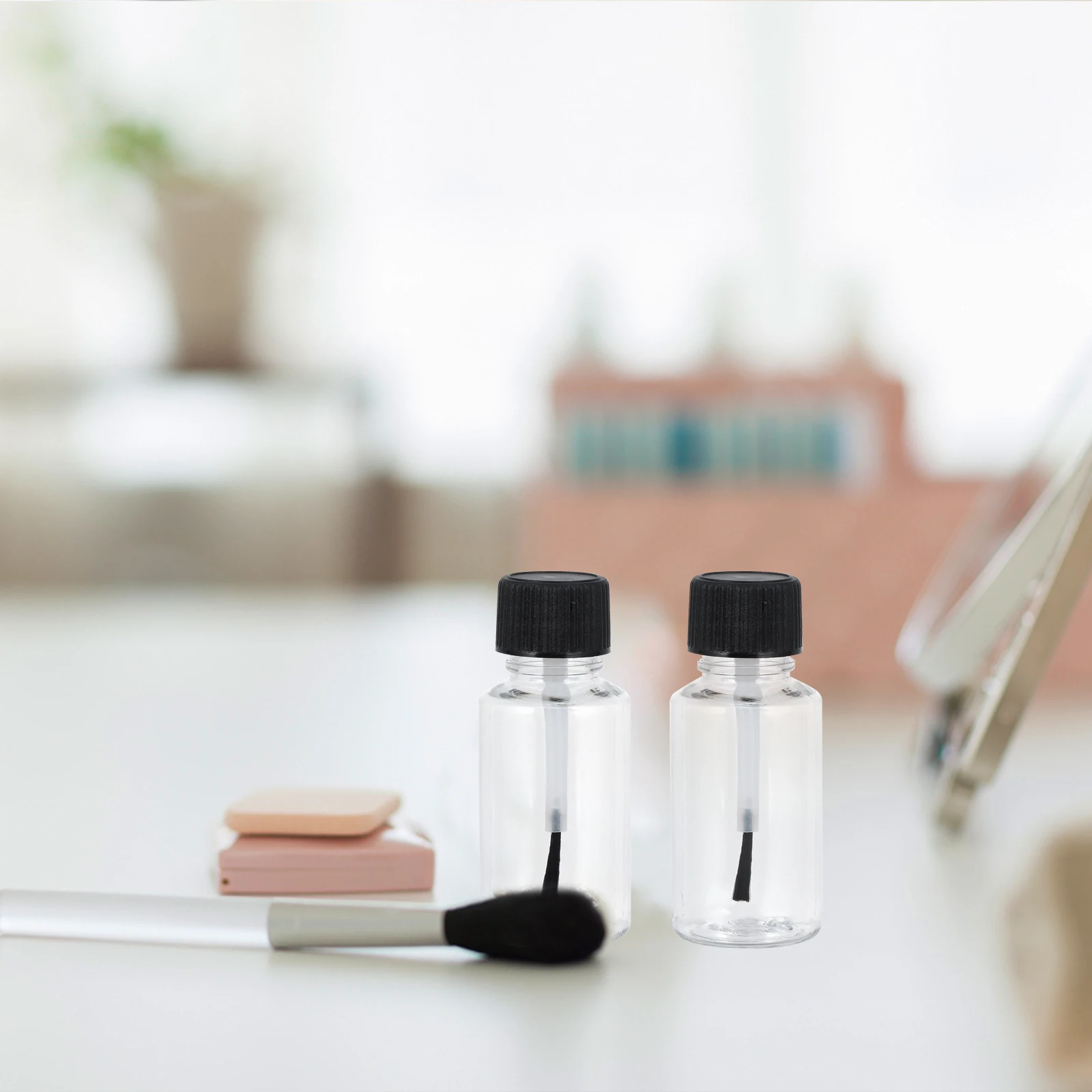 6 contenitori per smalto ricaricabili da 20 ml, bottiglie vuote trasparenti con pennello per design a pompa di stoccaggio di liquidi fai da te per nail art