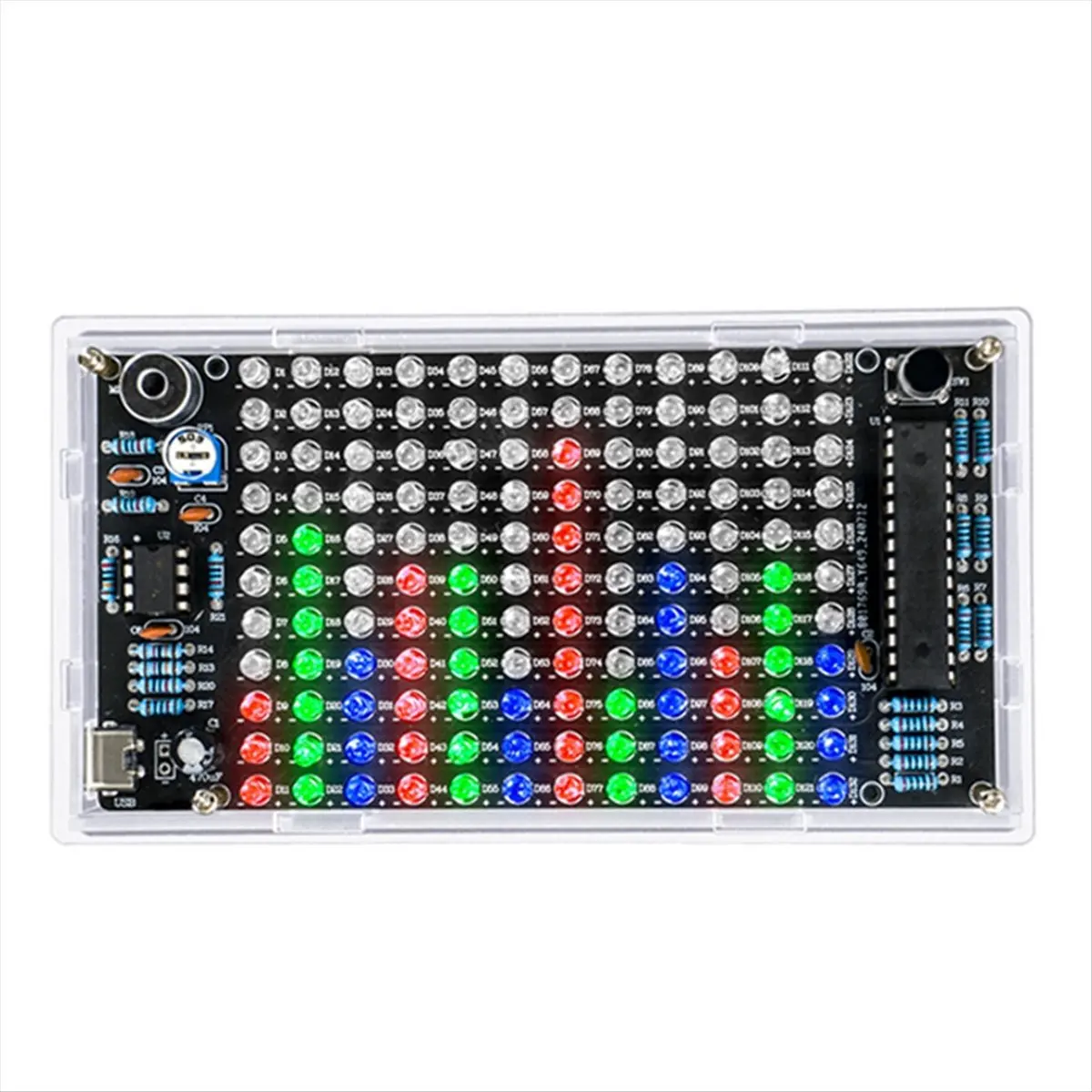 A48U DIY Sound Control LED Music Spectrum Rhythm Light Kits Audio Frequency Display PCB Soldering Project Practice Solder Kit