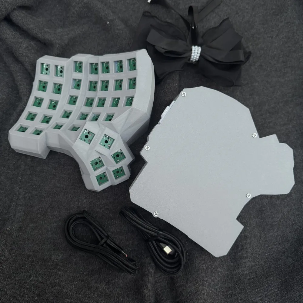 Комплект разделенной клавиатуры Dactyl Manuform 6x7 с подставкой для Plam Custom Hot Swap Проводная одномодовая разделенная клавиатура Флакон типа C Teclado Gamer