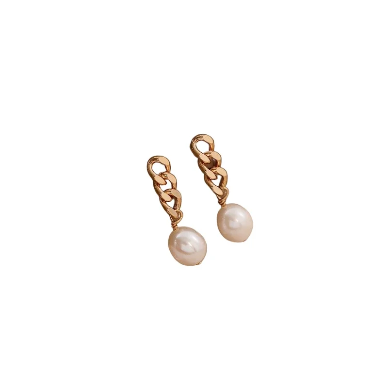 

Luxury Natural Pearl Earrings for Women Baroque Pearl Charm Dangling Ear Jewelry Baroque Pearl Earrings