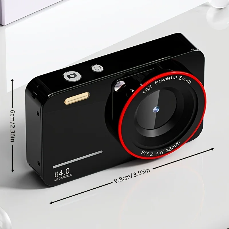 كاميرا رقمية محمولة CCD شاشة 2.8 بوصة 64 ميجابكسل ضبط تلقائي للصورة 18X تكبير هايت بكسل كاميرا صغيرة 1080P كاميرا فيديو كاميرا سيلفي
