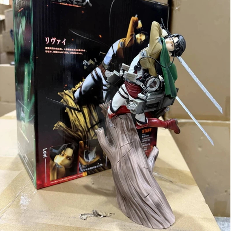 

New Levi Ackerman Tree Stump Battle Scene Figure 1/8 Scale PVC Anime Collectible Model Desktop Decor Fan Gift Festival Gift
