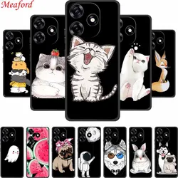 Funda For ZTE Axon 50 Lite Case Cute Cat Black Silicone Soft Phone Case For ZTE Axon 50 Lite Back Cover Case 50Lite Capa Cartoon