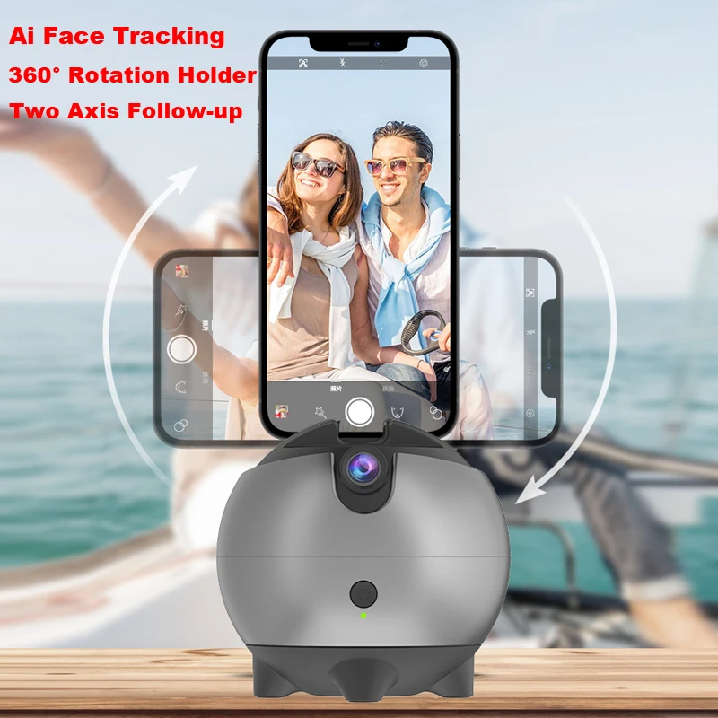 

AI Gesture Recognition Two Axis Follow-up Auto Face Tracking Camera Tripod 360° Rotation Selfie Stick Phone VLOG Mount Holer